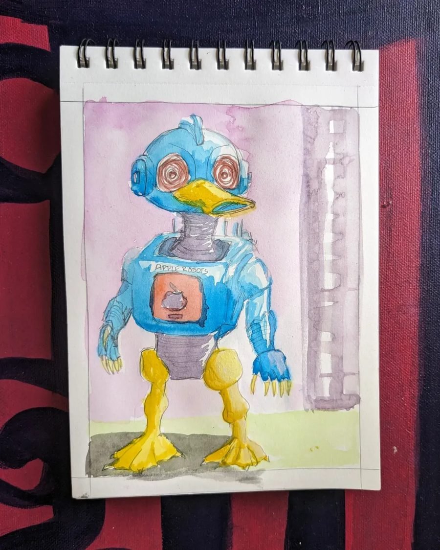 Robo duck ink and colour wash