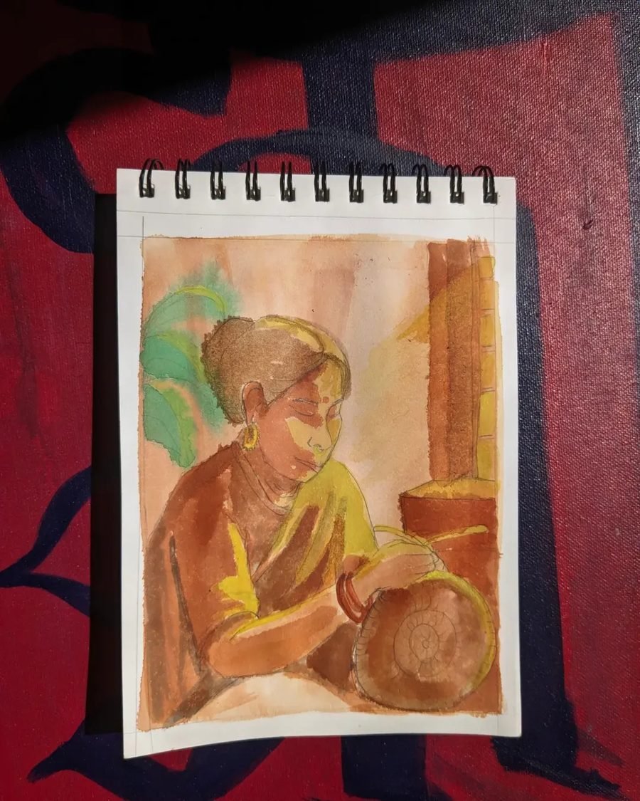 Grandmother pencil sketch